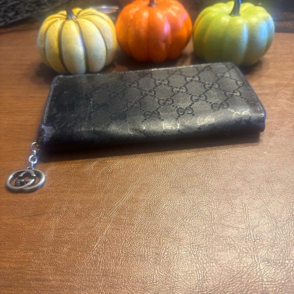 Gucci Handbags - Gucci GG Black Leather Wallet with Silver Logo Charm Women’s Luxury